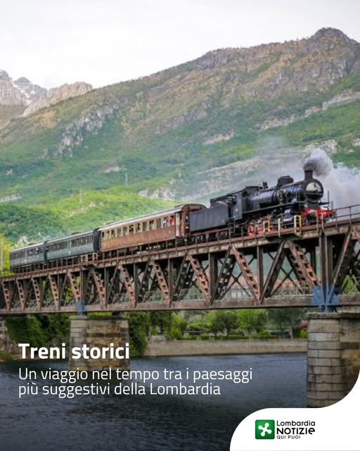 #Trenistorici 🚂
Salire a bordo di un treno d’epoca significa scoprire borghi antichi, colline e scorci indimenticabili, tutto dal finestrino di carrozze d’altri tempi.
Ogni itinerario è un’occasione per esplorare la regione da una prospettiva unica, lungo le storiche linee ferroviarie e con soste in stazioni ricche di fascino.
Un viaggio nel tempo tra i paesaggi più suggestivi della Lombardia.

🗓 Scopri le prossime date:
11/10 – 18/10- 25/10: Milano – Alba: Tartufo e Vino
18/10 e 25/10: Sebino Express
1/11: Treno del “Fasulin de l’öc”
8/11: Lario Express
15/11: Treno della Festa del Torrone

👉 Scopri di più su @fondazionefsitaliane 

#lombardianotizieonline