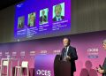 In occasione di Ces Unveiled Milan 2026, la Lombardia ha firmato un Protocollo d'intesa per rafforzare le ricadute dell'evento sul territorio. In ffoto il presidente della Regione , Attilio Fontana, in un momento del suo intervento.