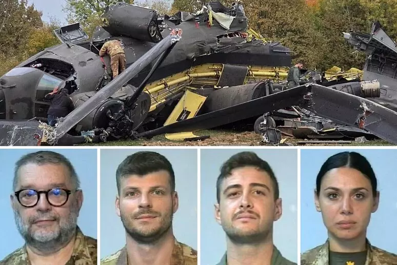 Immagine Ansa dell'incidente elicottero su cui era il milanese Zecchillo _Foto Ansa