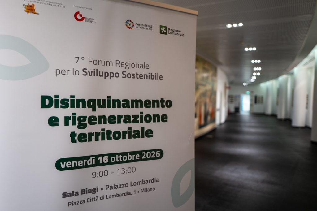 Immagine della locandina del forum per lo sviluppo sostenibile 2026 di Regione Lombardia