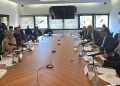 A Rozzano, nell'hinterland milanese, si è svolta una seduta della Commissione parlamentare d’inchiesta sulle condizioni di sicurezza delle città e delle periferie. In foto un momento della riunione con i rappresentanti del territorio e delle istituzioni locali,