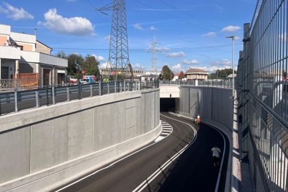 Inaugurata la Tangenziale nord di Cesano Maderno (Monza e Brianza): in foto il sottopassaggio.