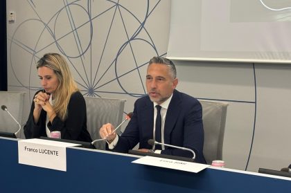 L'assessore Lucente durante il suo intervento all'evento dedicato al primo museo dei trasporti in Lombardia