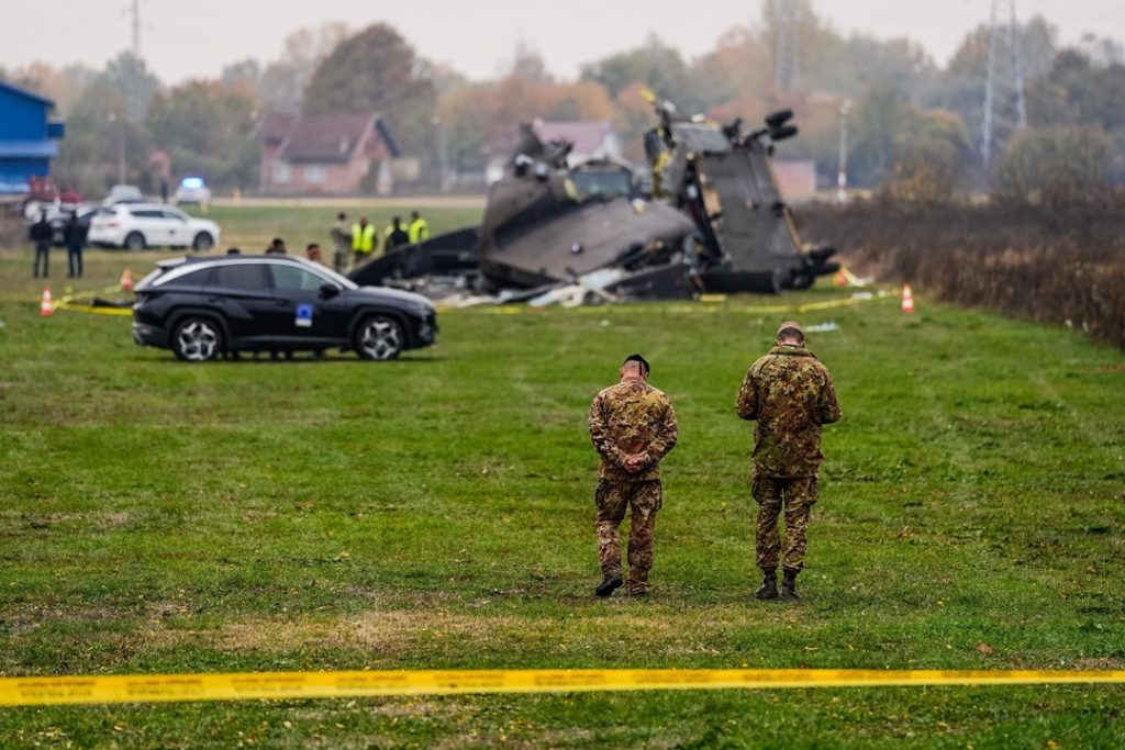 Immagine Ansa dell'incidente elicottero su cui era il milanese Zecchillo _Foto Ansa